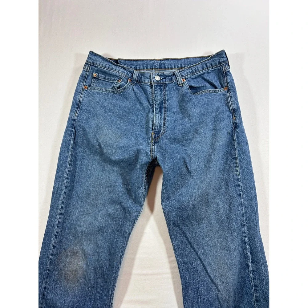 Levis 505 Regular Fit Straight Leg Jeans Mens 36x29 Medium Wash Blue 00505-2217